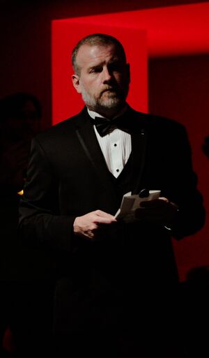 Titus presents news from the Justicars at Columbus Grand Elysium 2025